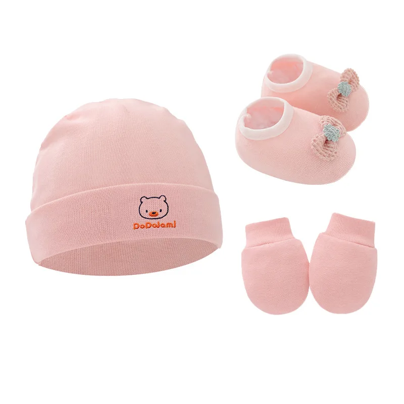 Baby Mittens Scratch - 3 Pz/set Cappello Neonato Guanti Scarpe