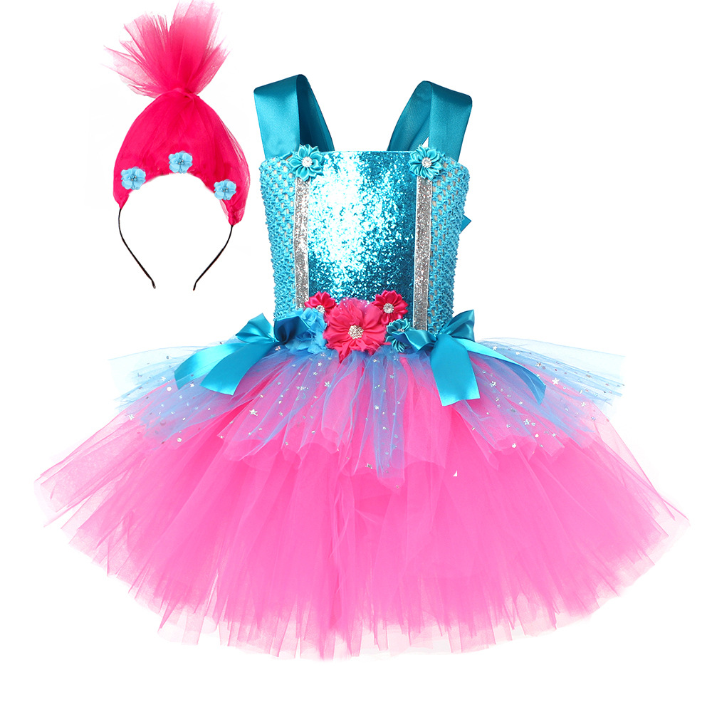 Baby Tutu Skirt - Trolls Tutu Dress per ragazze Principessa