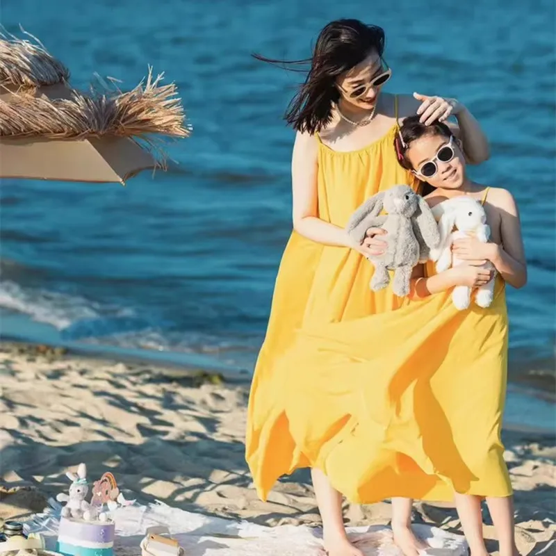 Baby Yellow Clothing Women - Abito da spiaggia abbinato per madre