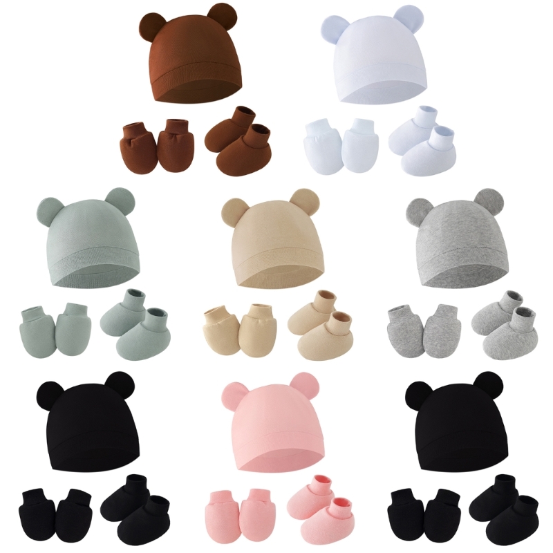 Baby Mittens Scratch - 1 Set berretto neonato con guanti